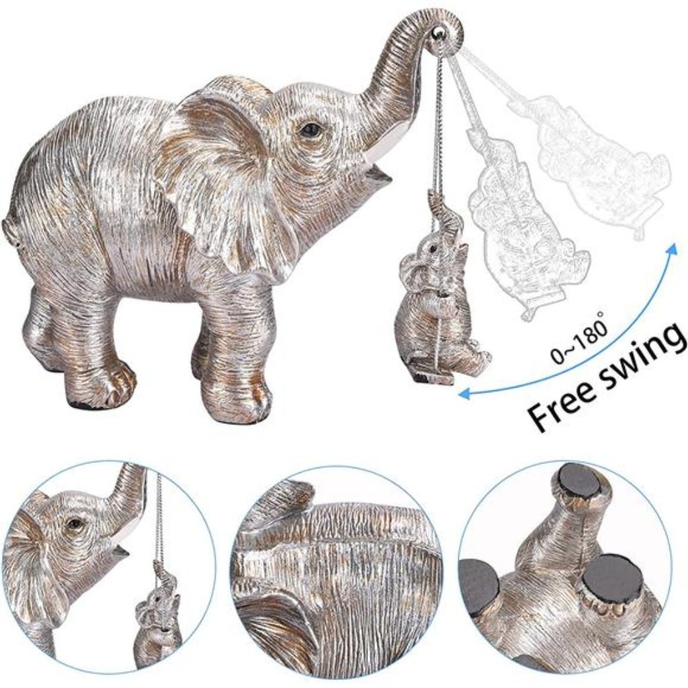 Elephant Decor Brings Good Luck, Health, Strength - Silver - Picture 4 of 5